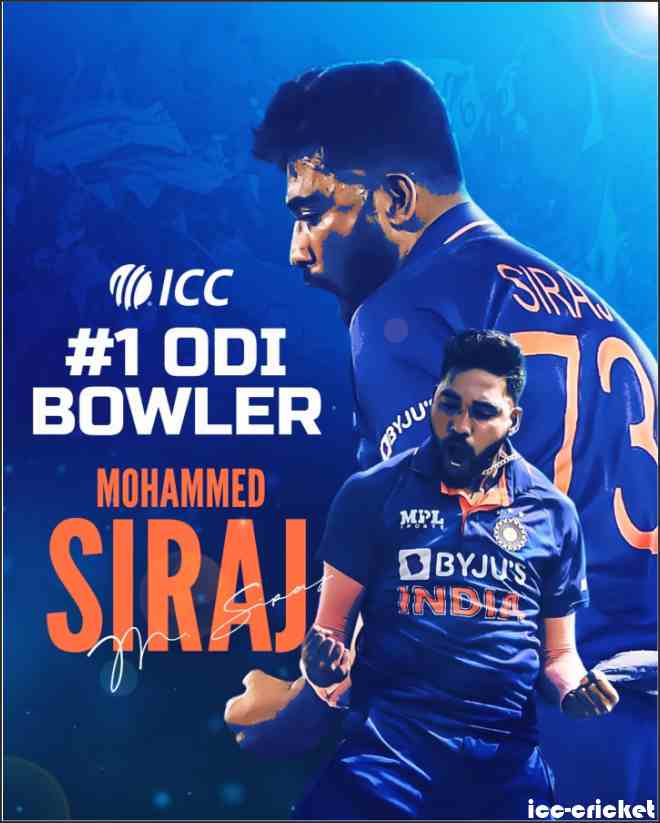 icc mens odi bowler rankings mohammed siraj becomes number one bowler