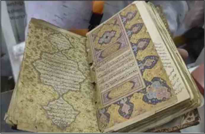 indian science congress exhibition of rare manuscript of quran with golden characters