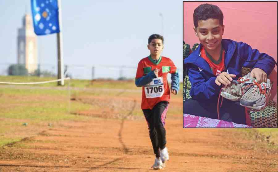 picture of morocco boy racing in duct tape shoes goes viral