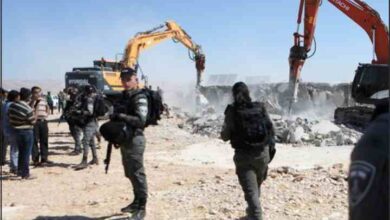 the houses of five oppressed palestinians were destroyed by the usurper israel