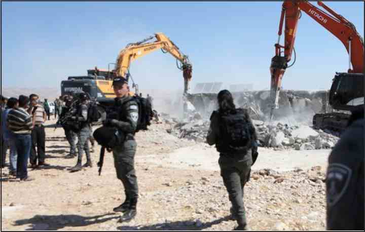 the houses of five oppressed palestinians were destroyed by the usurper israel