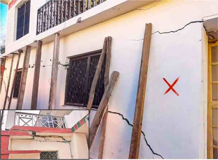 cracks in dozens of houses in karanprayag