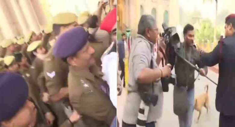beating with media personnel in up assembly