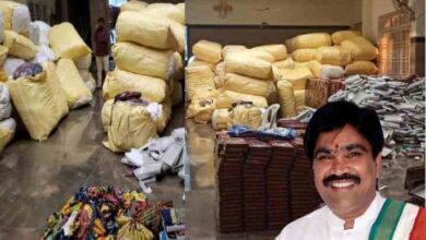karnataka bjp mlc r shankar house raid 6000 sarees and 9000 school bags recovered