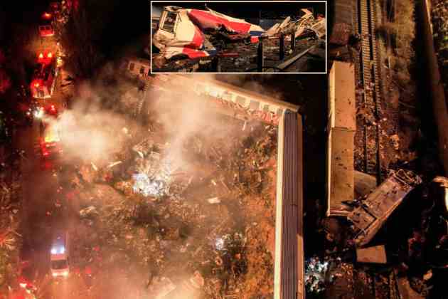 passenger and freight trains collide in greece 32 people killed 85 injured