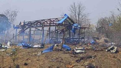 myanmar army bombed anti government gathering dozens killed