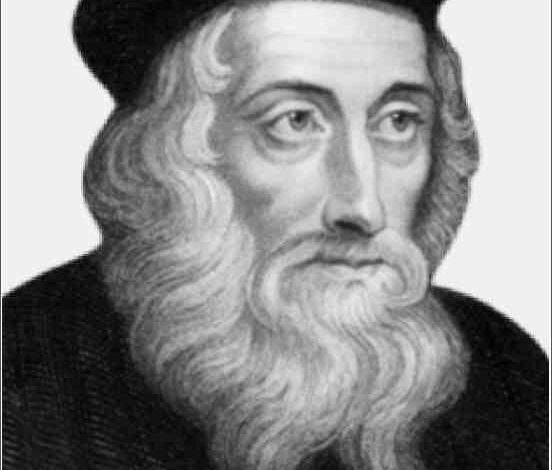 sentence to death after dead philosopher john wycliffe who were excommunicated for translating the bible into english