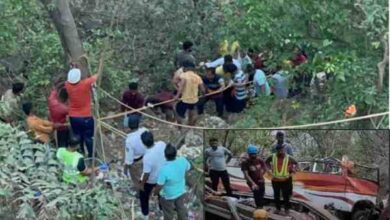 terrible accident in pune lonavala bus plunged into 500 feet deep ditch 13 dead many injured