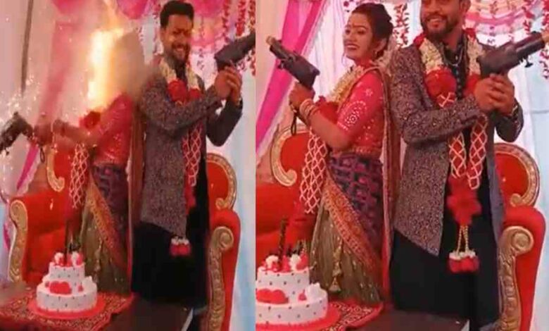 the brides face got burnt amid the stunts on the wedding stage the video went viral
