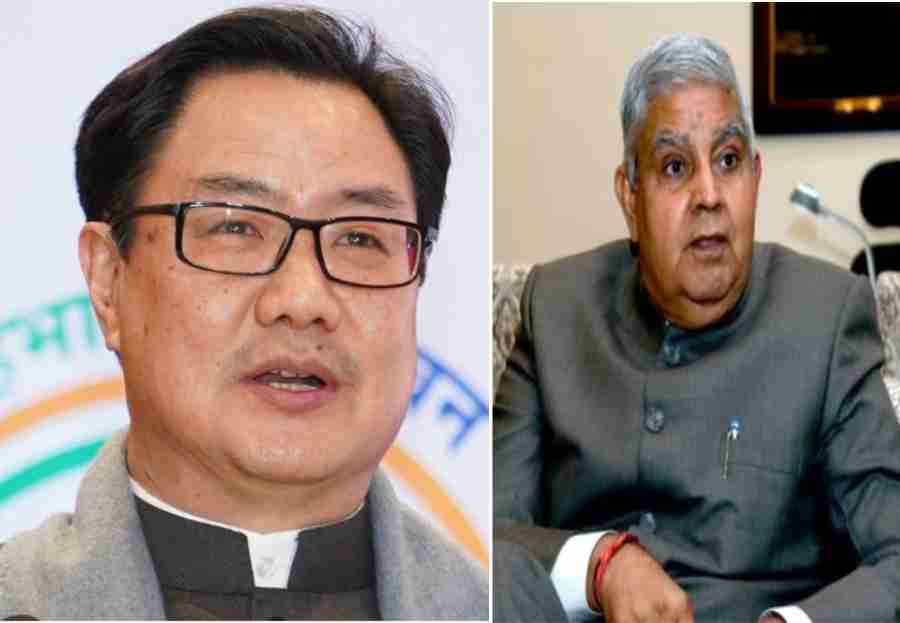 vice president jagdeep dhankhar and union law minister kiren rijiju