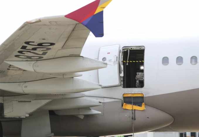 during the flight the door of the plane opened the plane landed safely