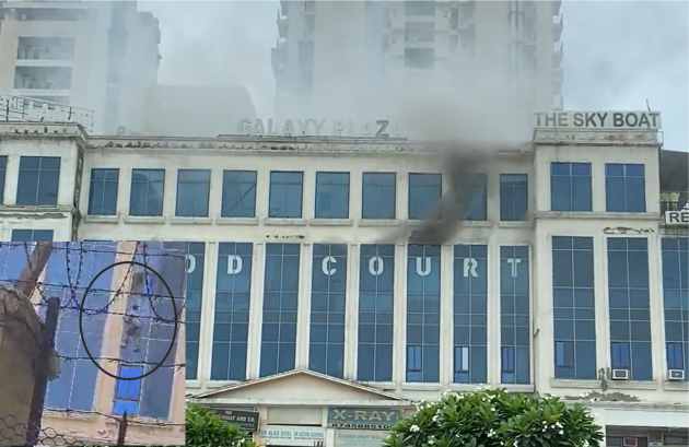 greater noida fire broke out on the third floor of galaxy plaza
