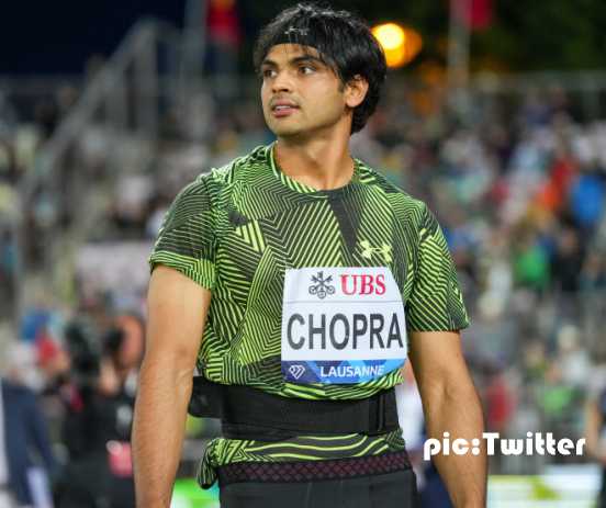 neeraj chopra won the gold medal with a javelin