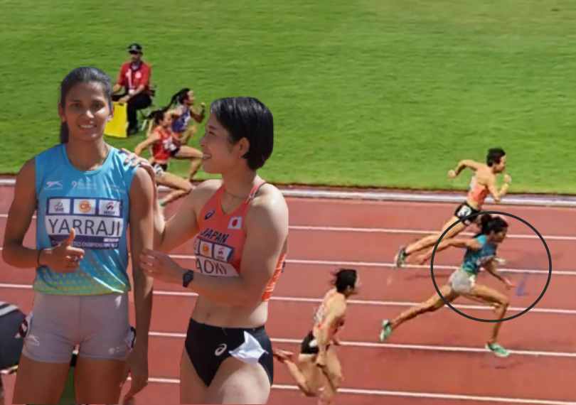 jyothi yarraji won a medal in the 100m race at the athletics championships becoming the first