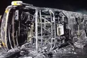 maharashtra buldhana news tragic road accident bus caught fire 26 people were burnt alive