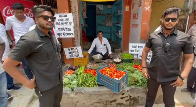 the sp worker ajay fauji set up a tomato shop and also set up bouncers
