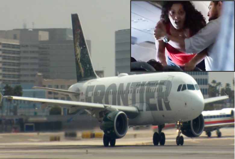 the women fight forced the american plane back to make an emergency landing