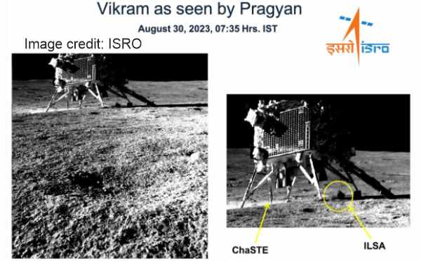 chandrayaan 3 rover sent the first image of the lander