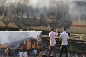 fire breaks out in tourist train