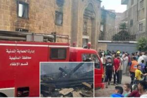 fire incident a two century old ancient mosque in egypt