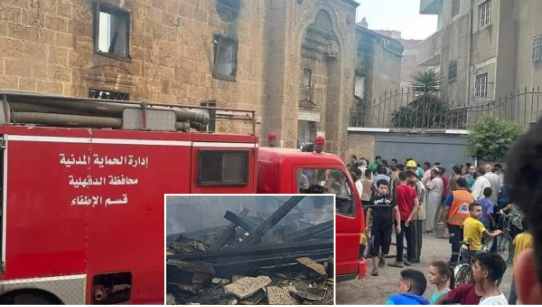fire incident a two century old ancient mosque in egypt