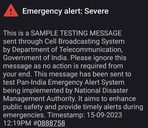 emergency alert messages to mobile phone users for emergency situations