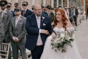 weird wedding all guests are allowed to attend blindfolded