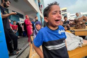 the bodies of 27 palestinian martyrs from the israeli bombardment near the school were discovered