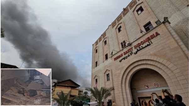 dozens of martyrs and injured were killed in the attack on the indonesian hospital in gaza