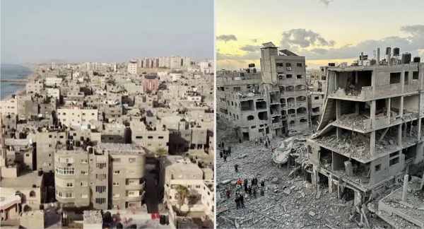 what did the eye of the drone camera see after the brutal israeli attack on gaza