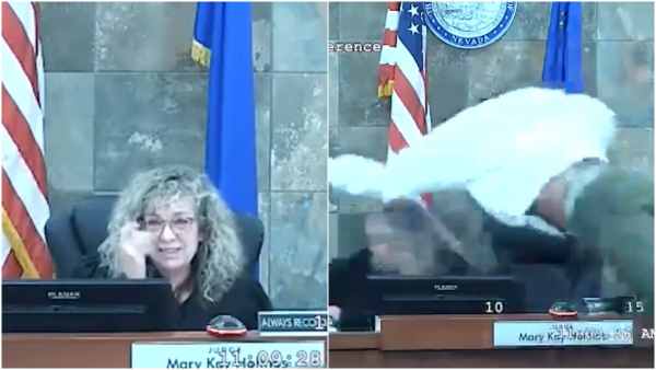 a man attacked a clark county judge in court today after she denied his probation