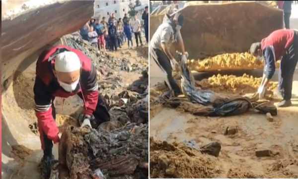 the bodies of more than 30 martyrs were found with their hands and feet tied from a school in gaza