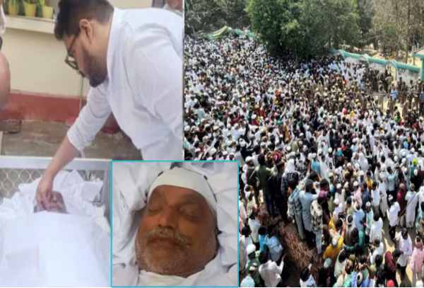 former mla late mukhtar ansari was laid to rest in the presence of millions of fans