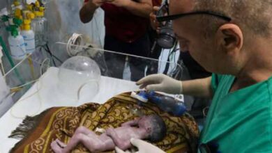 the baby girl in the womb of the woman who died in the israeli attack was saved