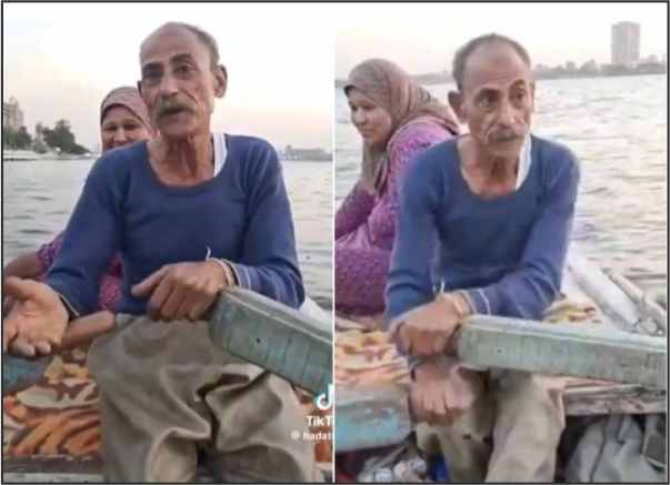 an egyptian fisherman and his wife have been living in a small wooden boat in the middle of the nile for 40 years