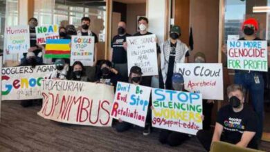 demonstration against israel in google new york and california office 9 arrested