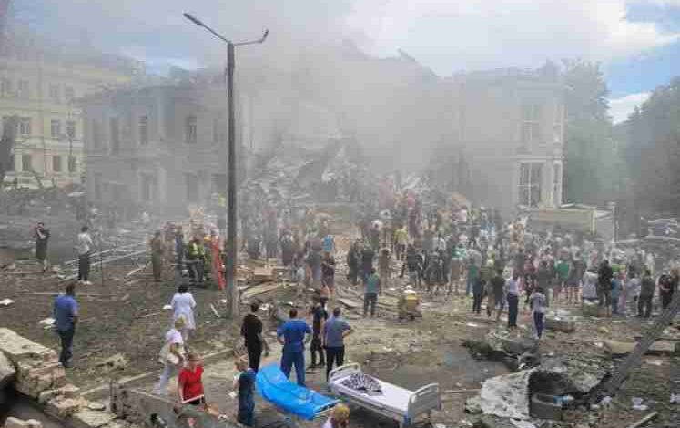 missile attacks by russia on ukraine children hospital