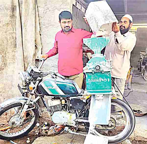 invention of the bike mill to deal with frequent power outages