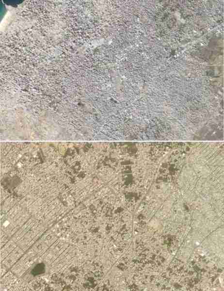 satellite photos show the gaza strip