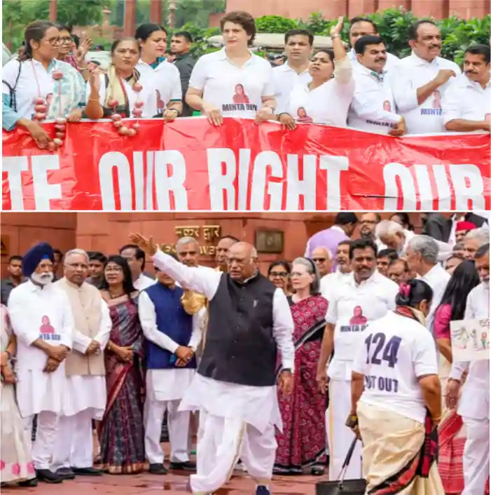 parliament opposition protest over vote theft minta devi issue
