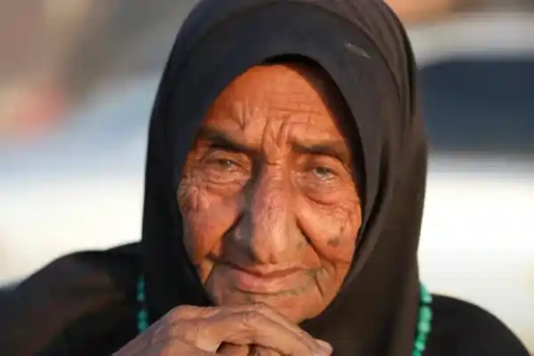 gaza old woman displacement airstrikes hospital