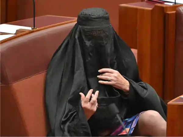 pauline hanson burqa senate protest