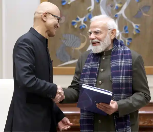 india pm modi meet microsoft ceo satya nadella