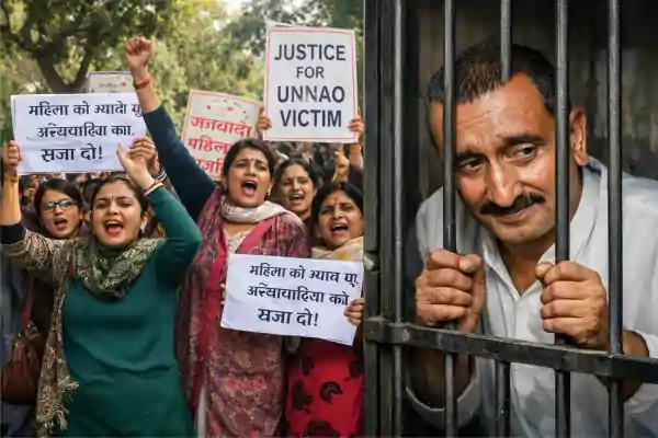 kuldeep sengar bail protest delhi high court