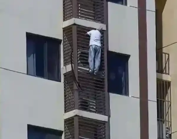 beijing elderly woman 27th floor rescue