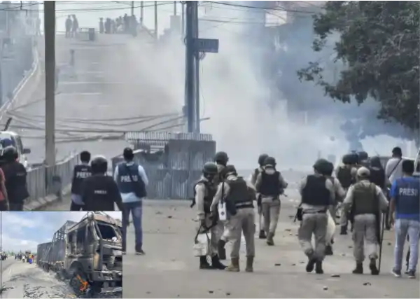 manipur violence protest fire