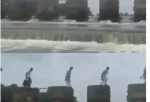 vidisha school children stop dam river crossing
