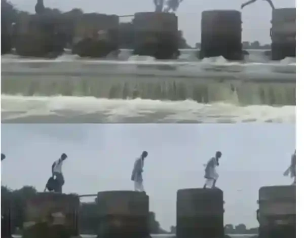 vidisha school children stop dam river crossing