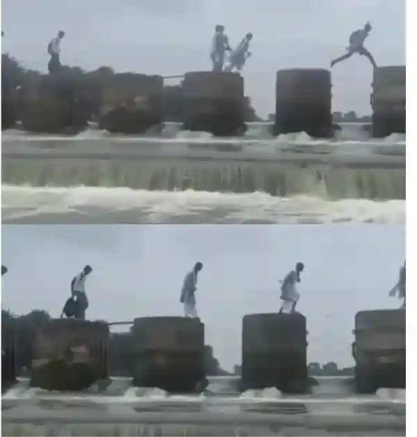 vidisha school children stop dam river crossing