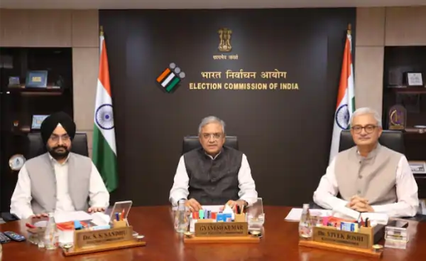 election commissioners gyanesh kumar sukhbir singh sandhu vivek joshi meeting